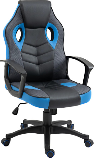 icon space 363bu/921 Sedia Da Gaming Poltrona Da Ufficio Girevole Con Ruote In Similpelle Colore Blu/nero