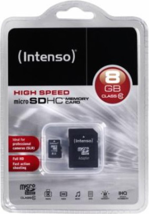 intenso 3413460 Scheda Di Memoria Micro Sd Class 10 8gb Con Adattatore Sd - 3413460