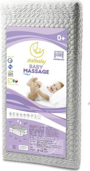 italbaby 010 2311 Massage - Materasso Lettino Anallergico Per Neonati 0+ 62 X 11 X 125 Cm Colore Bianco