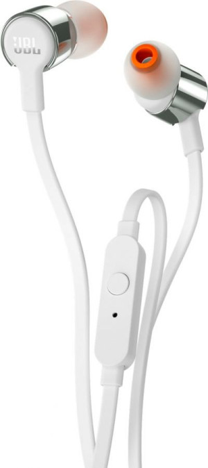 JBL T210 Auricolari Stereo Mp3 Cuffie Microfono E Comandi Jack 3.5 Mm Colore Silver - T210