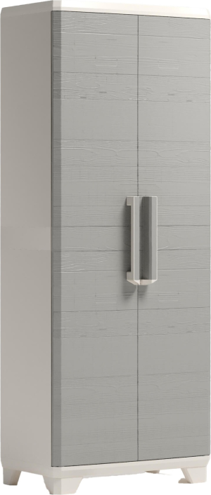 keter Ket416537 Armadio Da Esterno Portascope In Resina Antipioggia 2 Ante 3 Ripiani Dimensioni 68x39x173 Cm Colore Beige - Wood