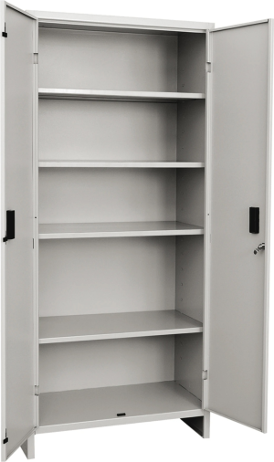 keter Tuttopiani 2 Ante Armadio Da Esterno / Balcone In Metallo 2 Ante 4 Ripiani Dimensioni 175x60x40 Cm Colore Grigio