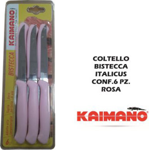kaimano Kj010821 Coltello Bistecca Italicus Confezione 6 Pezzi Rosa - Kj010821