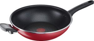 lagostina 010254042030 Wok Padella Antiaderente Induzione 30 Cm Rivestimento Titanium Easy Colore Rosso Cucina Mediterranea