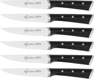 lagostina 014458500106 Set Coltelli Da Bistecca 6 Coltelli In Accaio Inox Con Lama Raffreddata Confezione Con 6 Coltelli Da Bistecca 11cm Resistenti