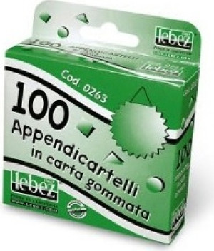 lebez 0263b Appendicartelli In Carta Gommata 100 Pezzi Multicolore - 0263b