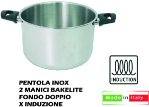 lopardo inox 990226 Pentola A Induzione In Acciaio Inox Cm 22 2 Manici