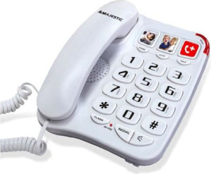 Majestic Phf Billy 201 Telefono Fisso Tasti Grandi Colore Bianco Senior Phf Billy 201