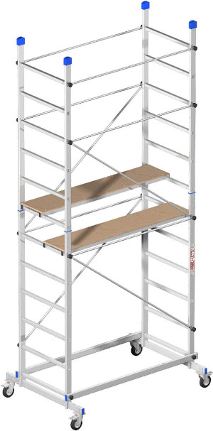 marchetti 20694 Trabattello Alluminio Ponteggio Mobile Con Ruote E Piedini Antisdrucciolo Portata 150 Kg Altezza Max 3,60 Mt - 20694 Zeus