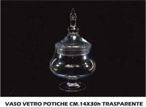 Mercury Mer48174 Outlet - Vaso Vetro Potiche Cm 14x30h Trasparente - Mer48174