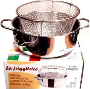 metalsomma 803/24 Pentola Friggitrice Con Cestello 24 Cm In Acciaio Inox