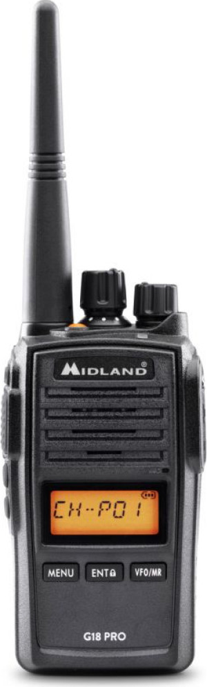 midland C1145.02 Ricetrasmittente 99 Canali 446.00625 - 446.19375 Mhz Colore Nero G18 Pro - C1145.02