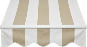 nbrand Tess.P2004 Tenda Da Sole Da Esterno A Bracci Avvolgibile Cm 295x250 Per Porta Colore A Righe Beige - Tess.P2004