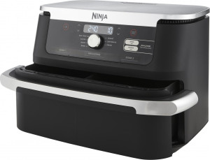 ninja Af500eu Friggitrice Ad Aria Flexdrawer Capacità 10.4 Litri Potenza 2470 Watt Con Timer E Termostato Regolabile Colore Nero E Inox - Af500eu
