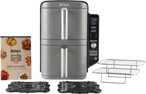 ninja Sl400eu Friggitrice Ad Aria Capacità 9.5 Litri Potenza 2470 Watt Multifunzione Termostato Regolabile Colore Nero / Grigio - Sl400eu