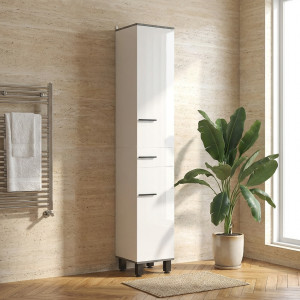 dechome 1wtj614 Colonna Bagno 2 Ante 1 Cassetto Moderno Dimensioni 34x32x190 Cm Colore Bianco