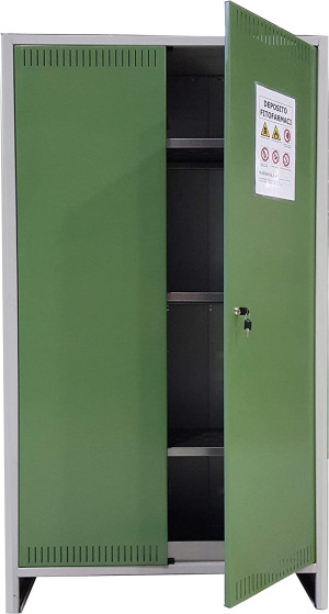 prometal Os110k10175f.N Armadio Da Esterno 2 Ante Per Fitofarmaci Pratiko Cm 100x40x1795 H - Os110k10175fn