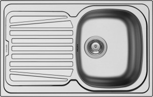 pyramis 100152330 Lavello Cucina 1 Vasca Incasso Con Gocciolatoio Sx Larghezza 86 Cm Materiale Acciaio Finitura Inox Spazzolato - 100152330 - Sparta
