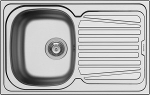 pyramis 100152430 Lavello Cucina 1 Vasca Incasso Con Gocciolatoio Dx Larghezza 86 Cm Materiale Acciaio Finitura Inox Spazzolato - 100152430 - Sparta