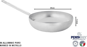 pentalux 14930 Padella In Alluminio Saltapasta 30 Cm Manico In Metallo