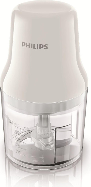 Philips Hr1393/00 Tritatutto Potenza 450 Watt Capacità 0.7 Litri 2 Lame Acciaio Inox Colore Bianco - Hr1393/00 Daily Collection