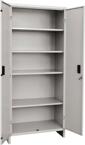 prometal Os141k08175x Armadio Da Esterno / Balcone In Metallo 2 Ante 4 Ripiani Dimensioni 80x40x179,5 Cm Colore Grigio - Tuttopiani