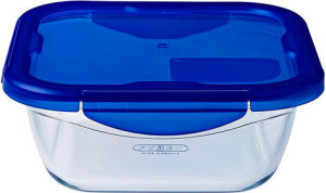 pyrex 285pg00/7046 Contenitore Multiuso 0.8 Lt 17 Cm 17 Cm Cook&go Vetro Borosilicato Blu - 285pg00/7046