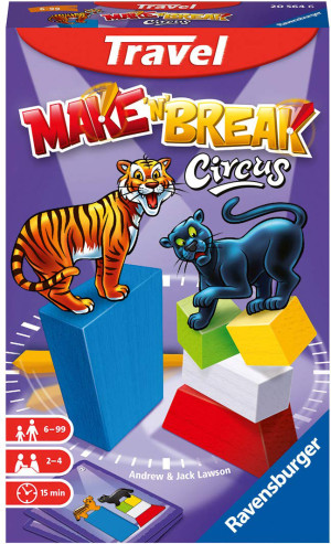 ravensburger 20564 Make'N'Break Circus Bring Along Gioco Da Tavolo Tascabile Per Bambini Da 6+ Anni - 20564