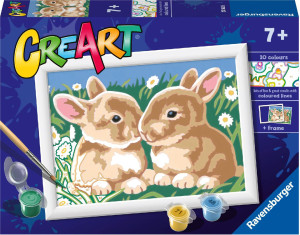 ravensburger 23563 Creart Serie E: Teneri Coniglietti Da Dipingere Gioco Creativo Per Bambini Da 7+ Anni - 23563