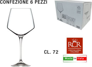 rcr cristallerie Rcr253517 Set 6 Calici Aria Burgundy Capacità 72 Cl In Vetro - Rcr253517