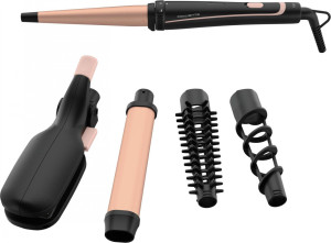 Rowenta Cf4230 Arricciacapelli Piastra Per Capelli In Ceramica Funzione Ionica Temperatura 190°c Colore Nero E Rosa - Cf4230