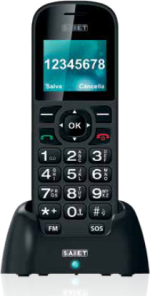 saiet 13500919 Comodo - Telefono Cellulare Dual Sim Display 1.8" Batteria 1000 Mah Con Tasti Grandi Sos Torcia Radio Fm E Bluetooth Colore Nero -