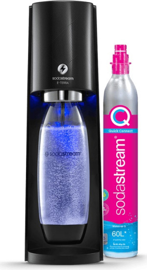 sodastream 1012911441 Gasatore Colore Nero E-Terra + Bottiglia 1 Litro - 1012911441