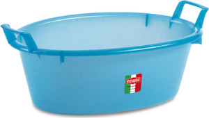 stefanplast 31700 Catino Bacinella In Plastica Ovale Capacità Lt. 50 Cm. Ø 70x28 H Colore Azzurro - Linea Pulizia - 31700