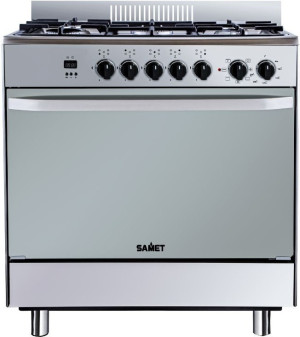 samet C5850epxstp Cucina A Gas 5 Fuochi Forno Elettrico Ventilato Con Grill Larghezza X Profondità 80x55 Cm Classe A Colore Acciaio Inox - C5850epxstp