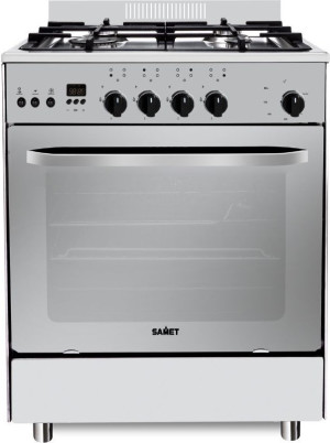 samet C6640gexftpc Cucina A Gas 4 Fuochi Forno A Gas Ventilato Con Grill Larghezza X Profondità 60x60 Cm Classe A Colore Acciaio Inox - C6640gexftpc