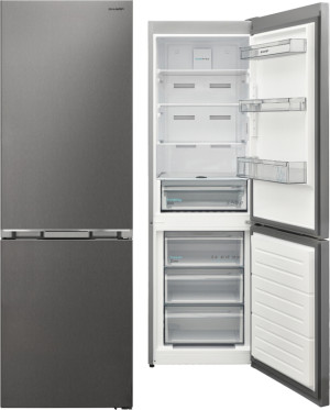 Sharp Sj-Fba11dmxpe Frigorifero Combinato Capacità 331 Litri Classe E Raffreddamento No Frost Colore Inox - Sj-Fba11dmxpe