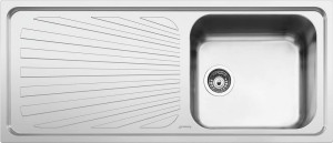 SMEG Sge116.1s Lavello Cucina 1 Vasca Da Incasso Con Gocciolatoio Sx Larghezza 116 Cm Materiale Acciaio Inox Finitura Spazzolato - Sge116.1s