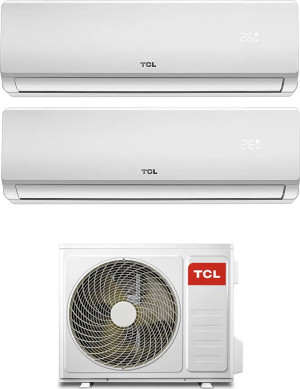 TCL Sn09f2s0-Sn12f2s0 Mt1821 Climatizzatore Dual Split Inverter 9000 + 12000 Btu Condizionatore Con Pompa Di Calore Classe A++/a+ Gas R32 (Unità