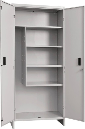 terry Armadi In Kit 80 Armadio Da Esterno Portascope In Metallo 2 Ante 4 Ripiani Dimensioni 80x40x175 Cm Colore Grigio