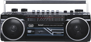 trevi 0rr50100 Boombox Radio Stereo Bluetooth Mp3 Registratore Su Cassette Alimentazione Ac / A Batterie Colore Nero - 0rr50100 Rr 501 Bt
