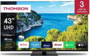Thomson 43ug5c14 Smart Tv 43 Pollici 4k Ultra Hd Display Led Sistema Google Tv Colore Nero - 43ug5c14