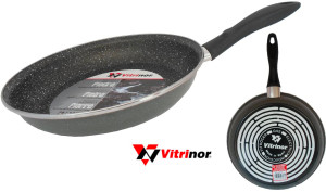 vitrinor Vi080040 Padella Antiaderente Induzione In Acciaio Vetrificato 24 Cm Rivestimento In Pietra