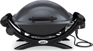 Weber 52020053 Barbecue Elettrico Da Giardino Bbq Da Esterno Con Termostato Vaschetta Raccogligrasso Griglie In Ghisa E Coperchio Potenza 2200 Watt
