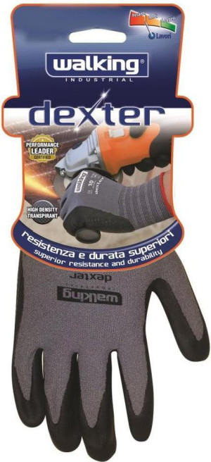 walking 12813 Guanti Da Lavoro Dexter Taglia L Colore Grigio E Nero - 12813