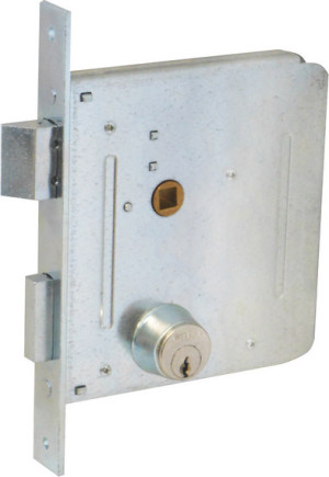welka 050.50.00.0 Serratura Per Cancelletti Da Infilare 22 Mm 2 Mandate Con Scrocco Catenaccio 35 Mm Pomolo E Cilindro Fisso Entrata 50 Mm Scatola