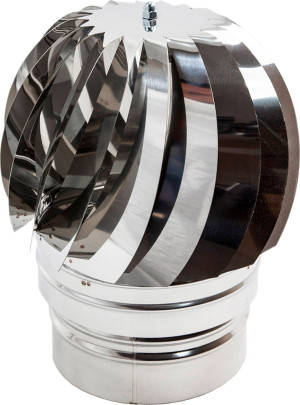 zinco group 12 Ø15 Fumaiolo Turbo In Acciaio Inox Terminale Antivento Attacco Tondo Dimensioni Ø Cm. 15 Adatto A Sistemi Di Aerazione / Espulsione Di