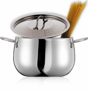 inoxriv In63008010 Pentola A Induzione Cuoci Pasta In Alluminio Cm 22 Con Coperchio - Love Story