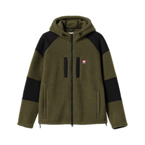 66°North Mens Tindur Shearling Zipped Hoodie, Winter Moss M