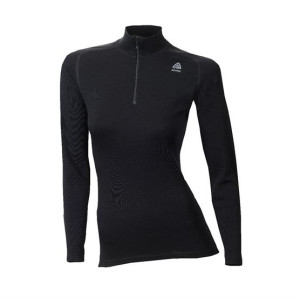 Aclima WarmWool Mockneck Womens, Jet Black XL